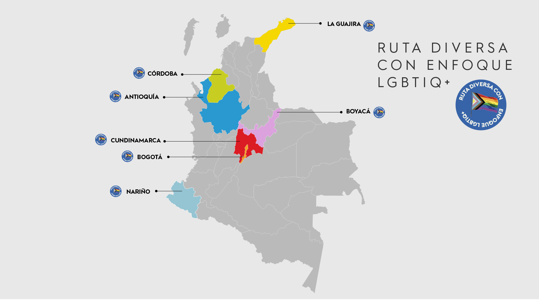 Imagen del mapa de Ruta Diversa con enfoque LGBTIQ+