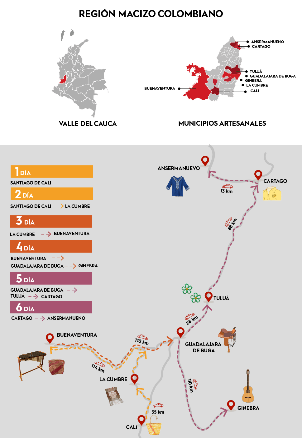 Imagen del mapa de Ruta Valle del Cauca