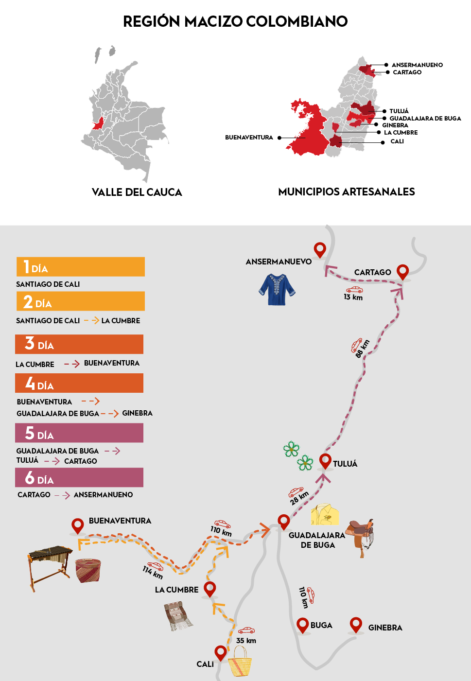 Imagen del mapa de Ruta Valle del Cauca