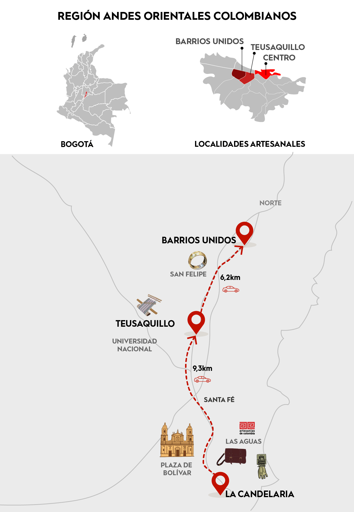 Imagen del mapa de Ruta Bogotá Hecha a Mano